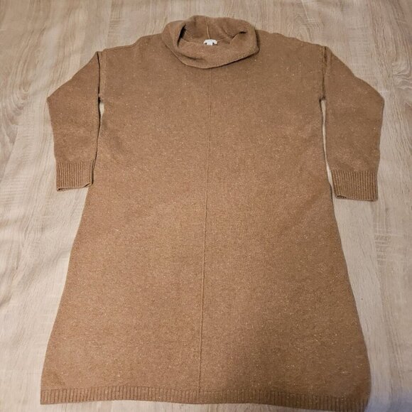 J. Jill Women's Sz: L Brown Long Soft Cowl Neck Knitted Pullover Sweater Dress - Picture 1 of 6